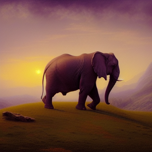 painting of a purple elephant