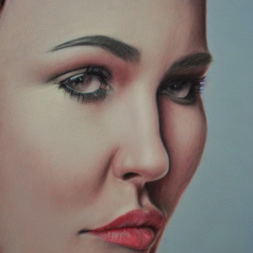 Colour pencil portrait of woman